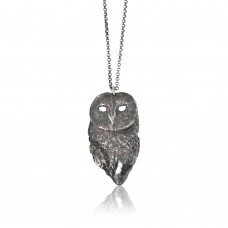 Owl Necklace (Small) Oxidised Silver