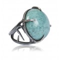 Thorn Ring, Oxidised Silver Turquoise
