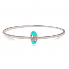 Silver Venom Bangle with Turquoise